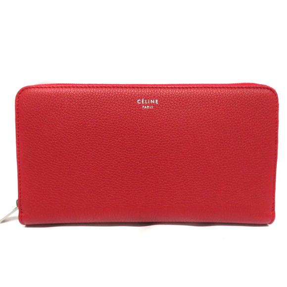 Celine Zip Red Leather Wallet - Picture 1 of 6